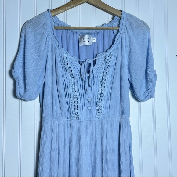 HELLO MOLLY HIGH ABOVE THE CLOUDS MIDI DRESS BLUE SIZE 6 - Picture 8 of 15